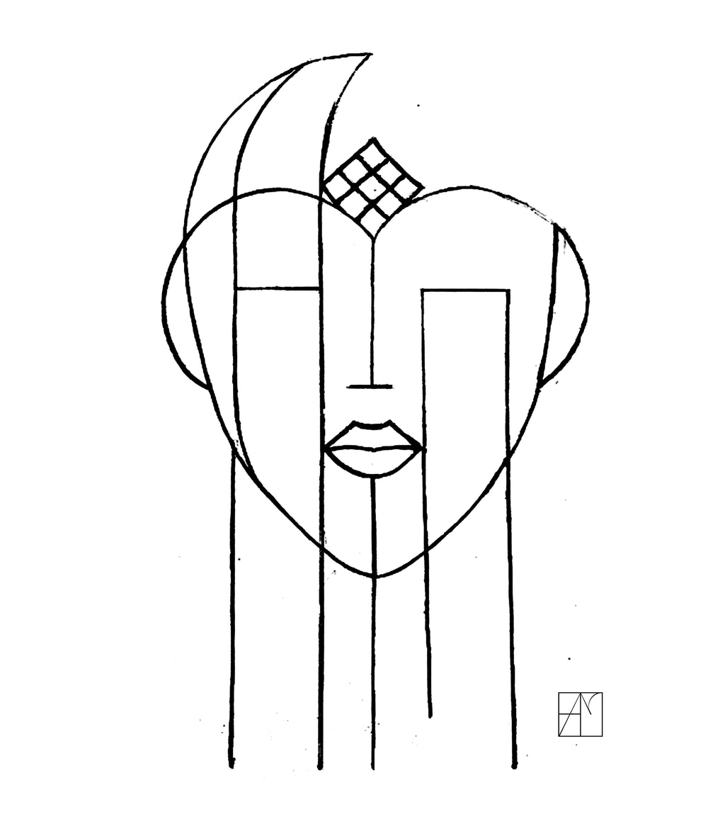 Hoodie Heavyweight Visage éthnique